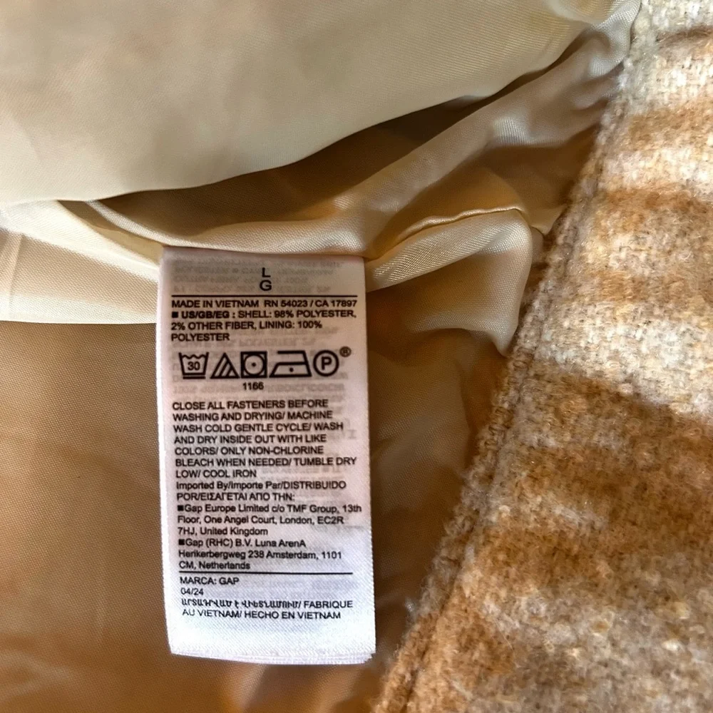 GAP boucle cropped Icon jacket in birch white. - Picture 7 of 12